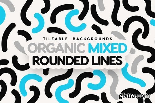 Organic Mixed Rounded Lines Tileable Backgrounds