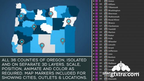Videohive Oregon Map Kit 20856707