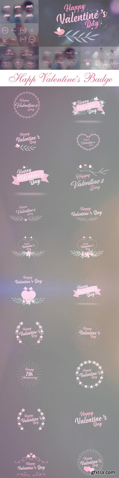 Videohive - Valentine\'s Day Badge Pack - 19334517