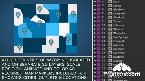 Videohive Wyoming Map Kit 20776291