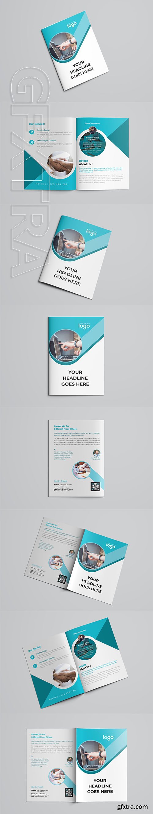 CreativeMarket - Blue Corporate Business Brochure 2621287