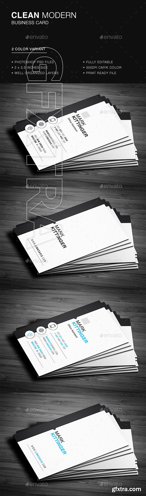 Graphicriver - Clean Vertical Business Card 22070374