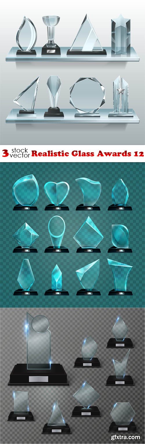 Vectors - Realistic Glass Awards 12