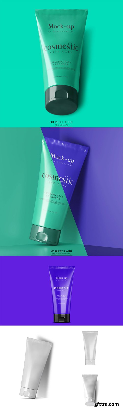Cosmetic Skin Care Tube PSD Mockups Templates