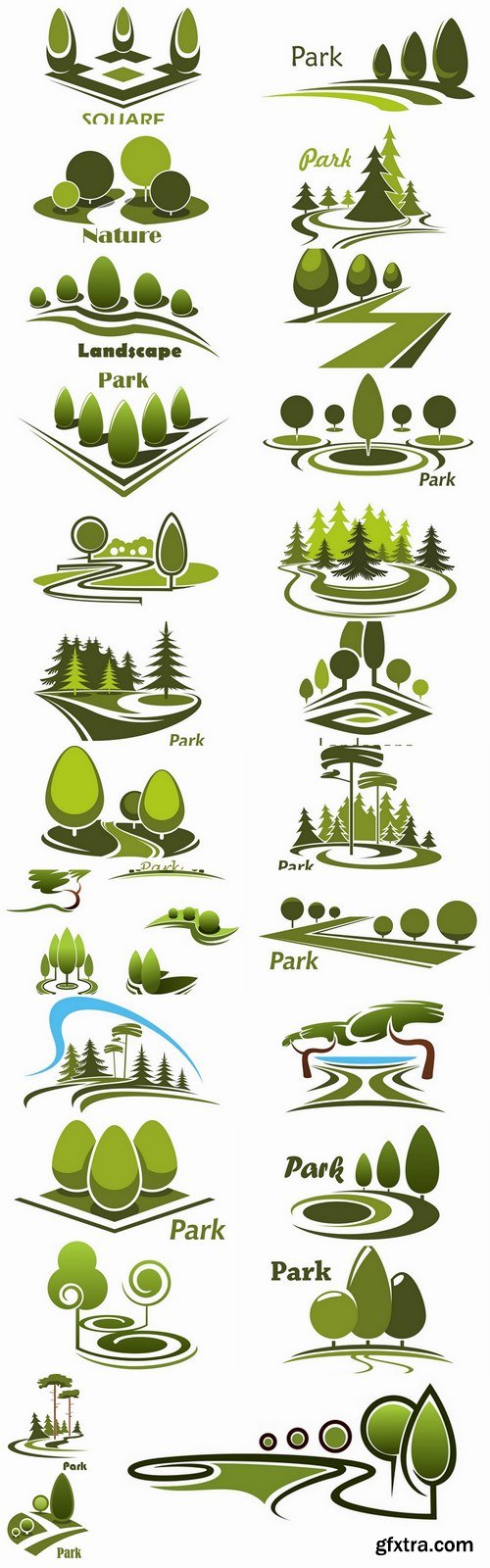 Logo forest trees nature picture vector business campaign 25 EPS