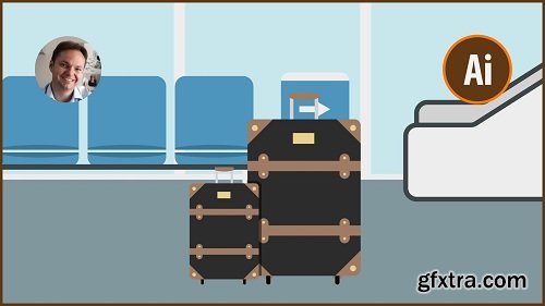 How To Create A Flat Design Terminal and Luggage in Adobe Illustrator