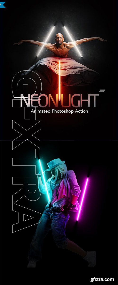 Graphicriver - Gif Animated Neon Light Photoshop Action 22108464