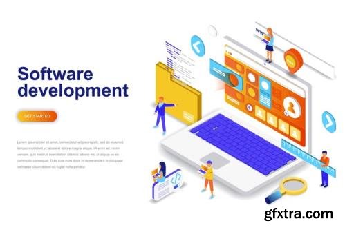 Software Development Isometric Concept