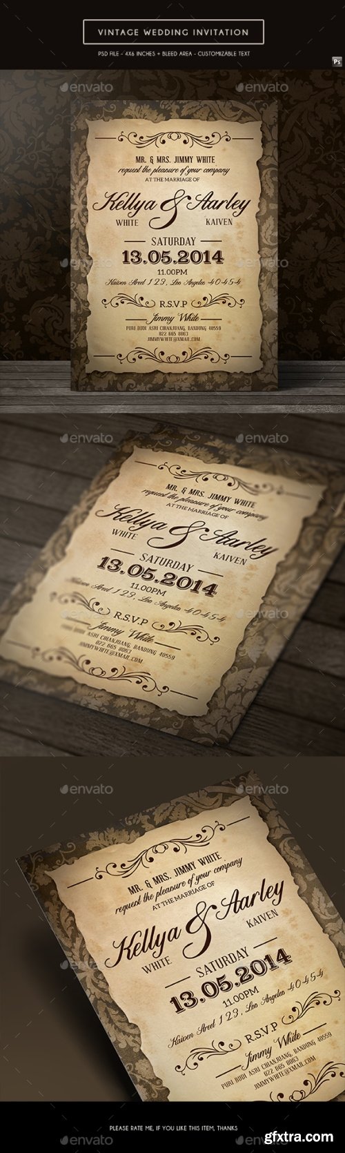 Graphicriver - Vintage Wedding Invitation 19267460