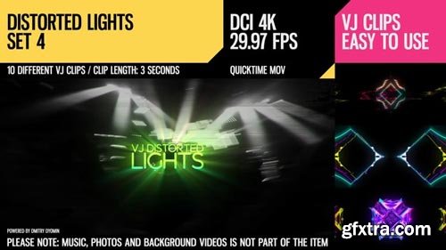 Videohive - VJ Distorted Lights (4K Set 4) - 18093589