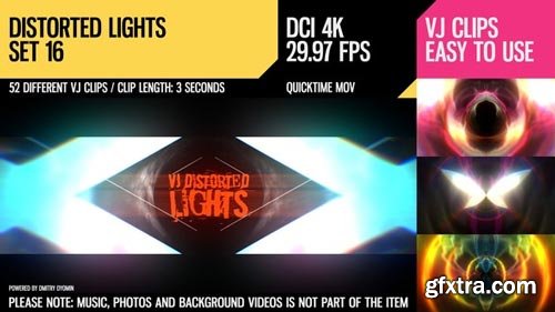 Videohive - VJ Distorted Lights (4K Set 16) - 19418511