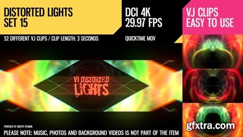 Videohive - VJ Distorted Lights (4K Set 15) - 19404653