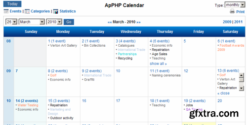 CodeCanyon - PHP Events Calendar Control v3.7.5 - 115512