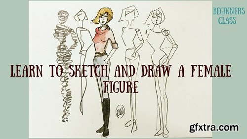 Learn to sketch draw a female figure