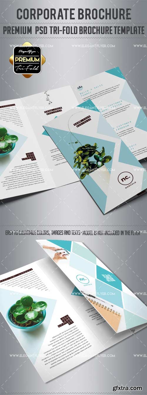 Corporate V14 2018 Tri-Fold Brochure PSD Template
