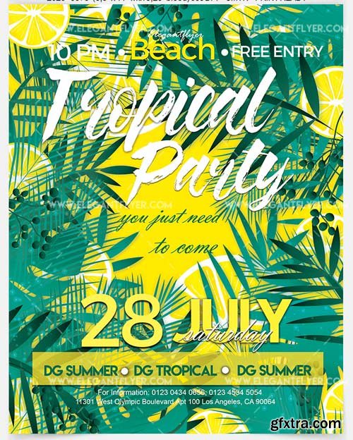Tropical Party V1 2018 Flyer PSD Template