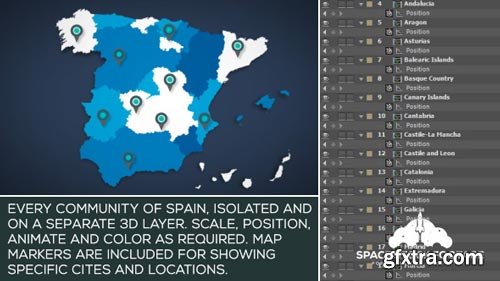 Videohive - Spain Map Kit - 16014110