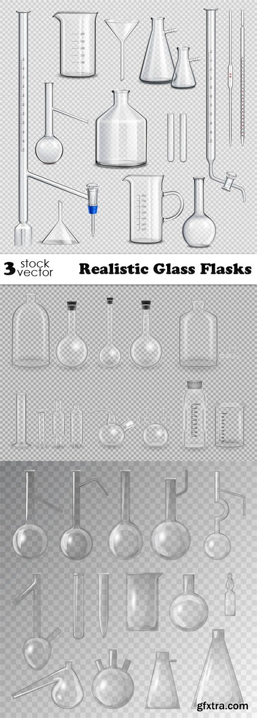 Vectors - Realistic Glass Flasks