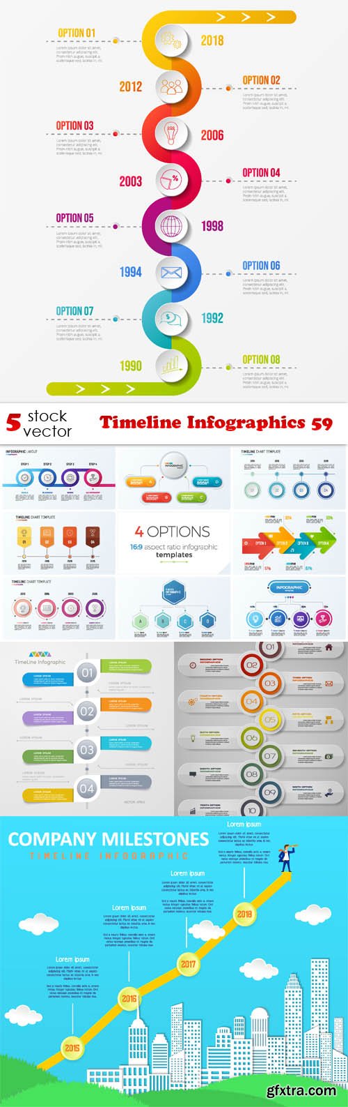 Vectors - Timeline Infographics 59