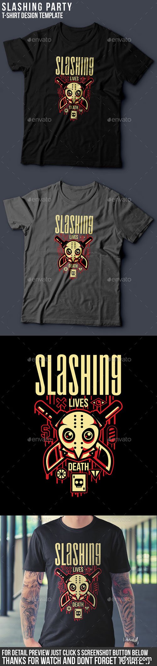 GraphicRiver - Slashing Party T-Shirt Design 15143026