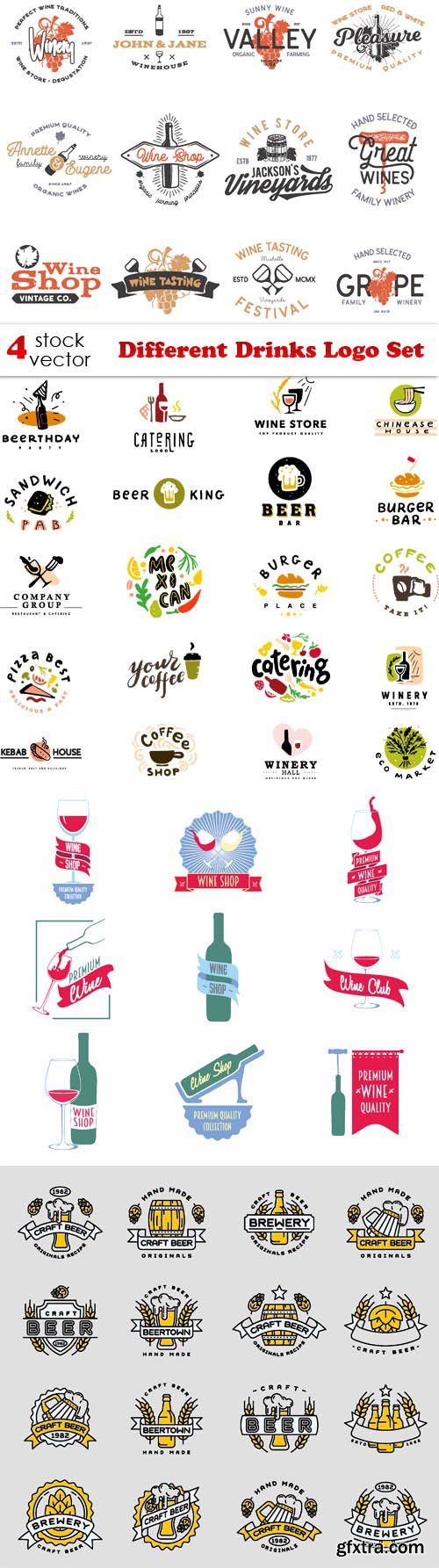 Vectors - Different Drinks Logo Set