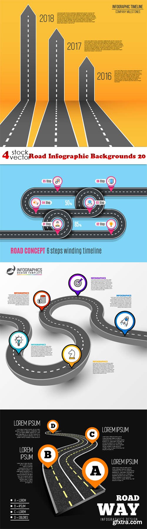Vectors - Road Infographic Backgrounds 20