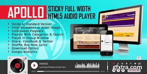 CodeCanyon - Apollo - Sticky Full Width HTML5 Audio Player - WordPress Plugin v1.7 - 20158996