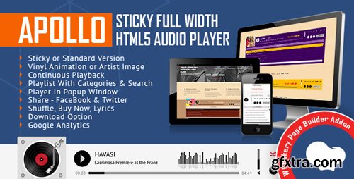 CodeCanyon - Apollo - Sticky Full Width HTML5 Audio Player for WPBakery Page Builder v1.3 (formerly Visual Composer) - 21396461