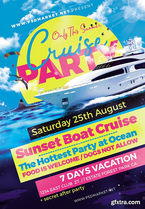 Cruise Party Flyer – PSD Template