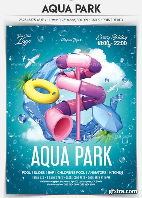 Aqua Park V1 2018 Flyer PSD Template