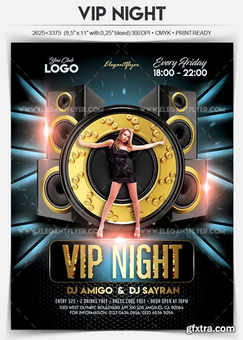 VIP Night V1 2018 Flyer PSD Template