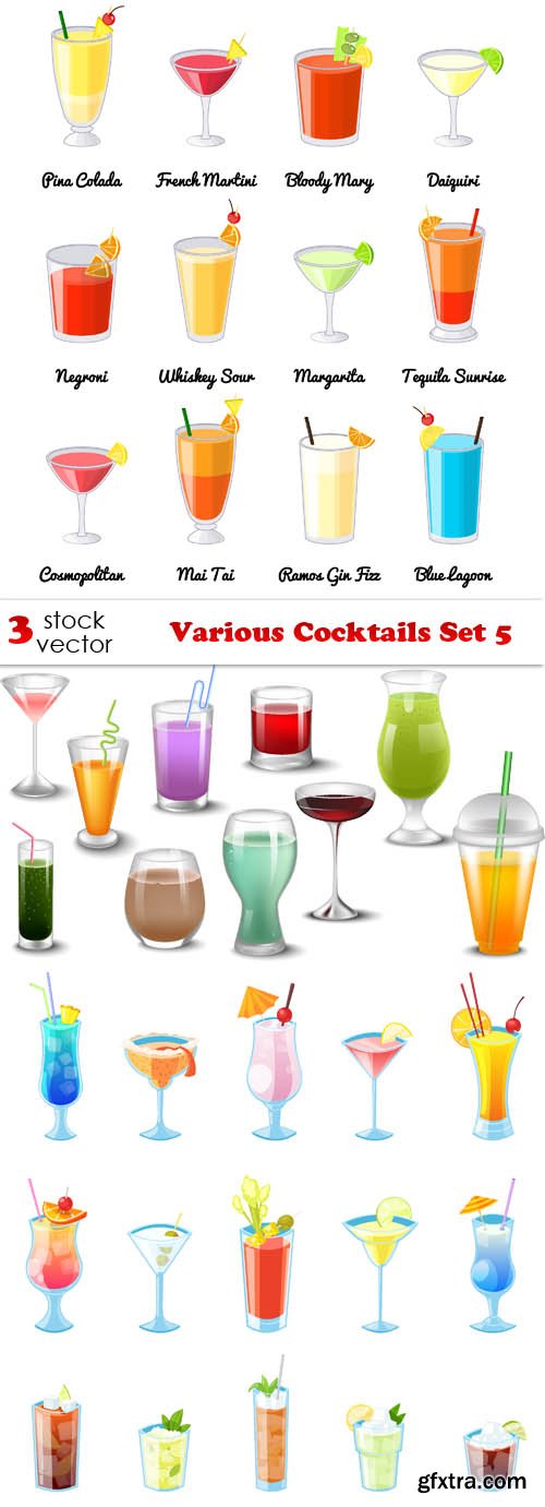 Vectors - Various Cocktails Set 5