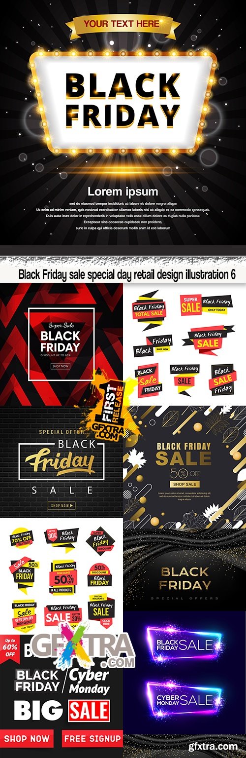 Black Friday sale special day retail design illustration 6
