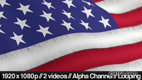 Videohive US American Flag Blowing Close Up - 2 Styles 4894023