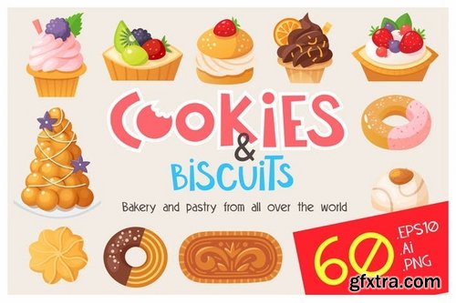 Cookies, cakes and biscuits