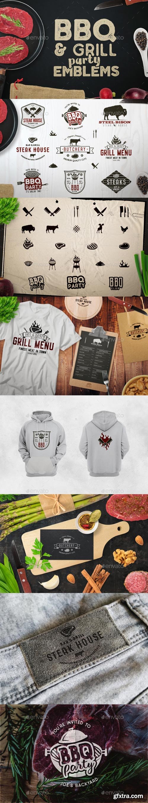 GraphicRiver - BBQ Logos & Grill Emblems Set - 20574610