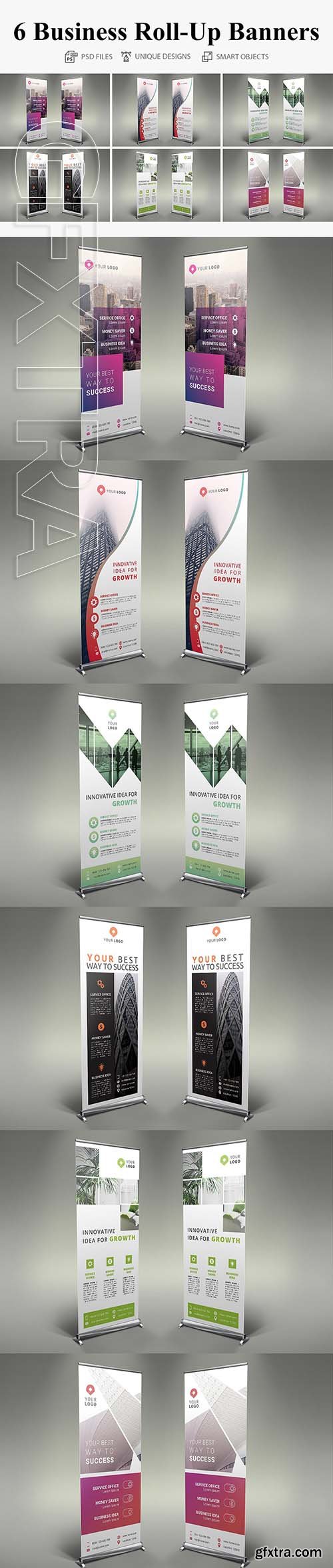 CreativeMarket - 6 Business Roll Up Banners 2708038