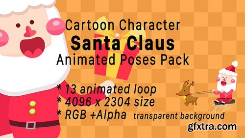 Videohive Cartoon Santa Claus Character Poses Animation Pack 13388436