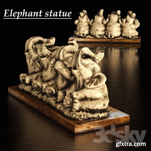 Figurine elephants 3d Model