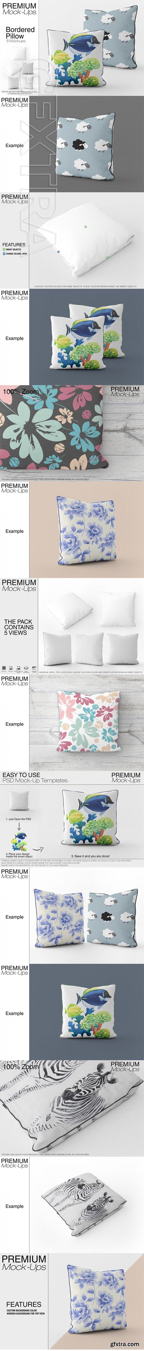 Bordered Square Pillow Mockup Pack