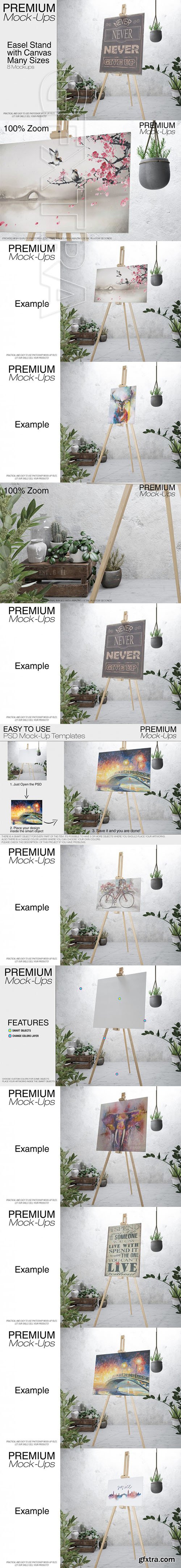 Easel with Canvas - Many Sizes