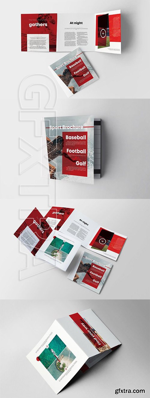 CreativeMarket - Sport Square Trifold Brochure 2660122
