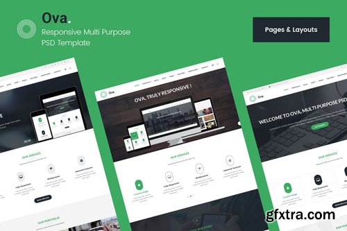 Ova Pages & Layouts PSD Template