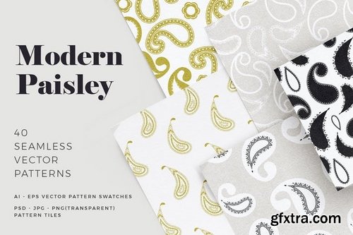 Modern Paisley Seamless Patterns