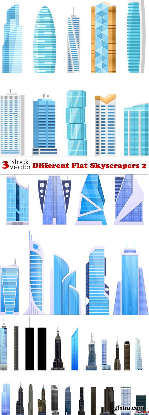 Vectors - Different Flat Skyscrapers 2