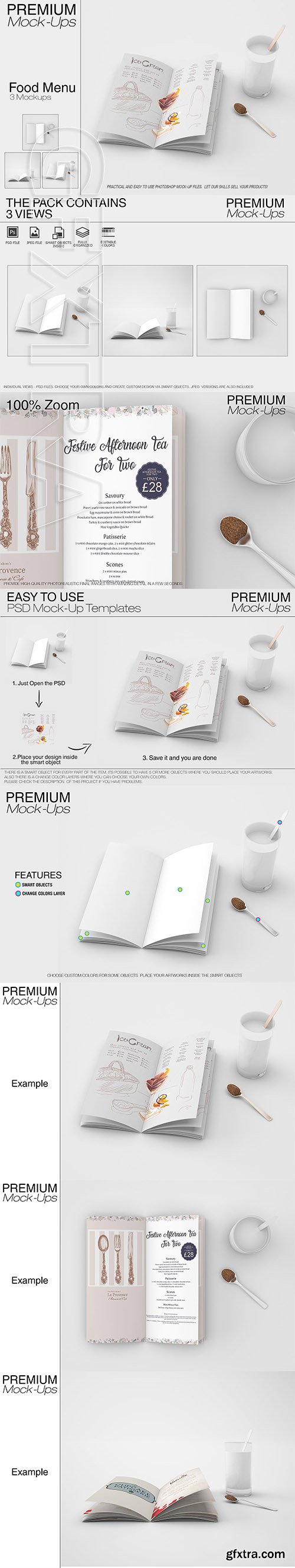 CreativeMarket - Food & Drink Menu Mockup Set 2599585