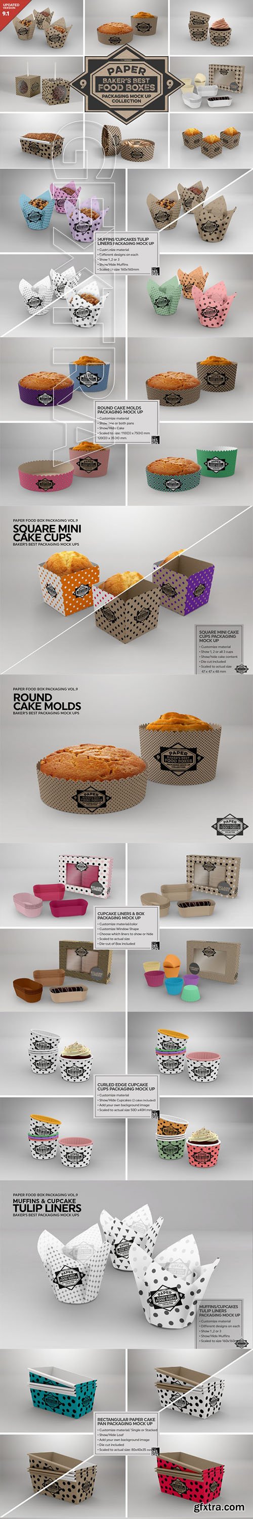 GraphicRiver - VOL 9 Paper Food Box Packaging Mockup Collection