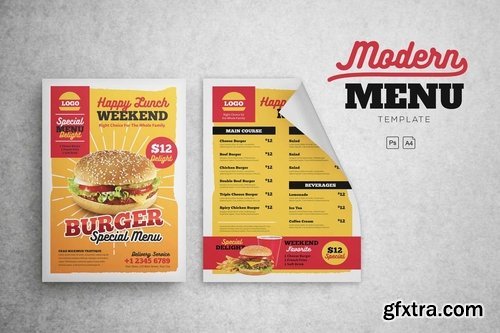 GraphicRiver - Menu Fast Food - Burger - Template 16351244