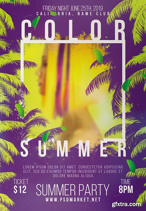 Summer color flyer – Summer psd template