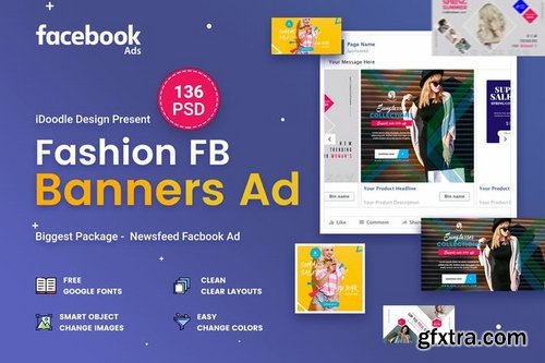 Fashion Facebook Ad Banners - 136 PSD